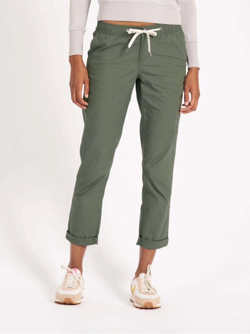Vuori Olive Drawstring Cropped Casual Pants